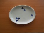 画像1: 葉紋楕円リム皿[有田焼 金善窯] (1)