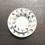 画像1: 色柄桔梗葉つなぎ７寸皿[三宅英雅] (1)