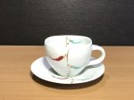 画像1: 胡椒絵コーヒーカップ＆ソーサー[有田焼 一峰窯] (1)