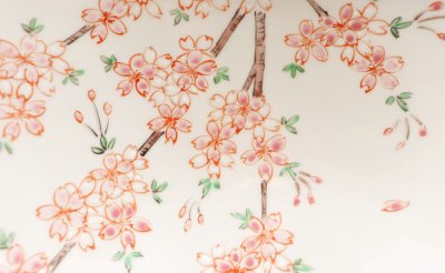 画像1: 錦桜絵片口大鉢［有田焼 そうた窯］