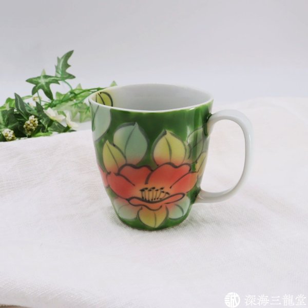 画像1: 染錦色彩花マグカップ［ 有田焼 ］ (1)