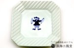 画像1: 青花ハーモニー角皿 シンバル [有田焼 しん窯] (1)